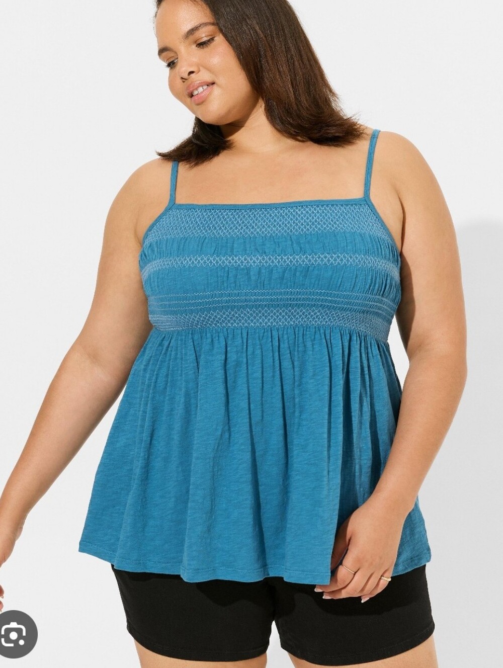 Torrid Heritage Slub Square Neck Ruched Babydoll Top Size 4X